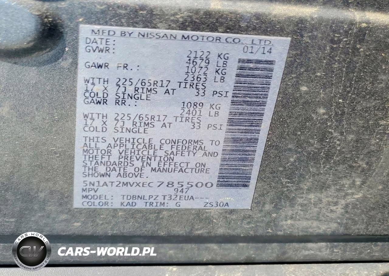 2014 Nissan Rogue S VIN:5N1AT2MVXEC785500 - 13