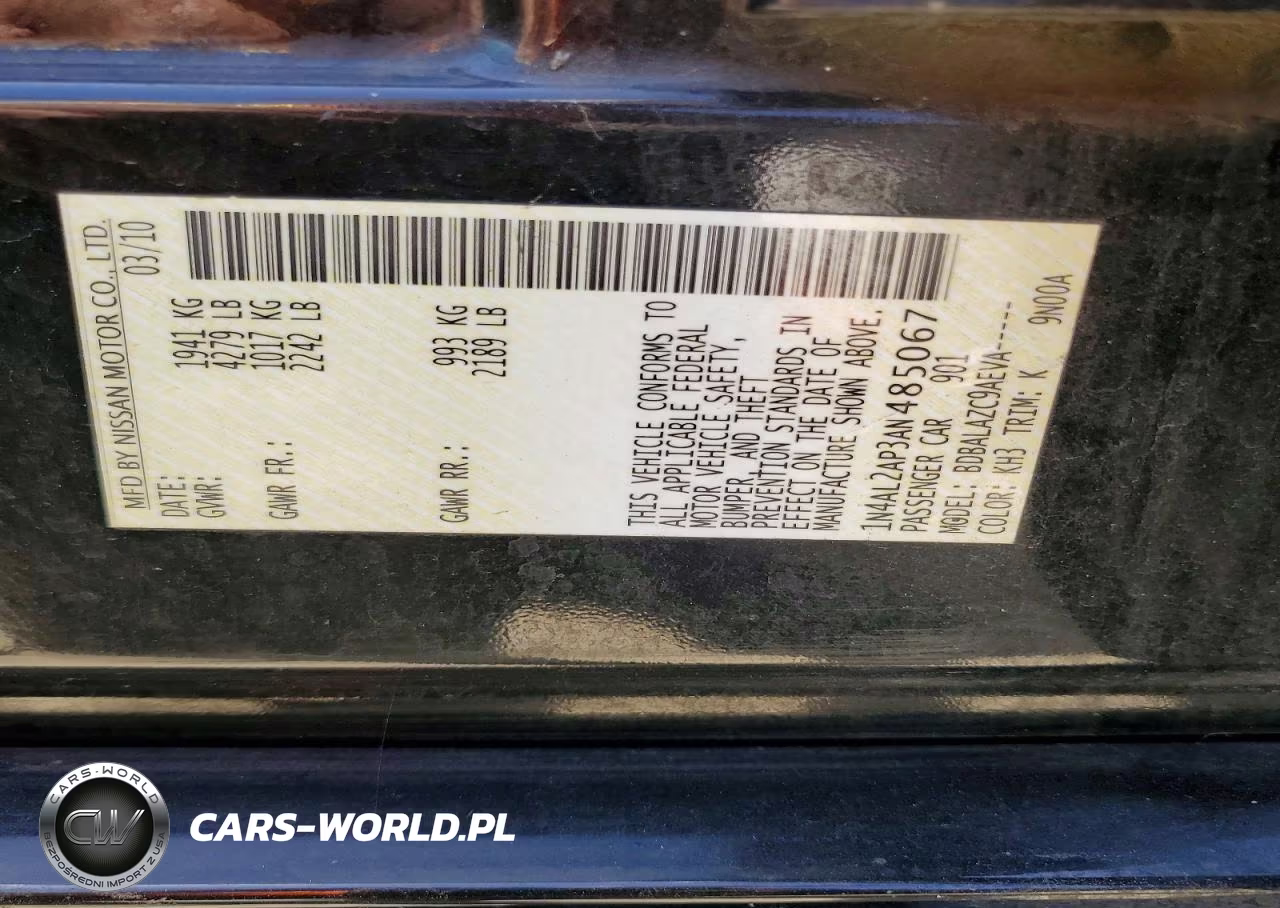 2010 Nissan Altima 2.5 VIN:1N4AL2AP3AN485067 - 12
