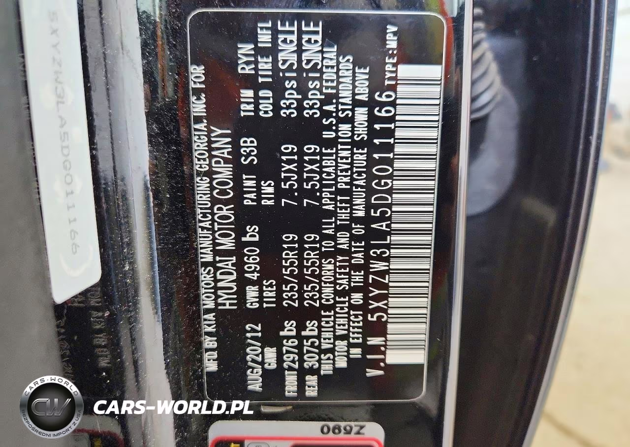2013 Hyundai Santa Fe Sport 2.0T VIN:5XYZW3LA5DG011166 - 13