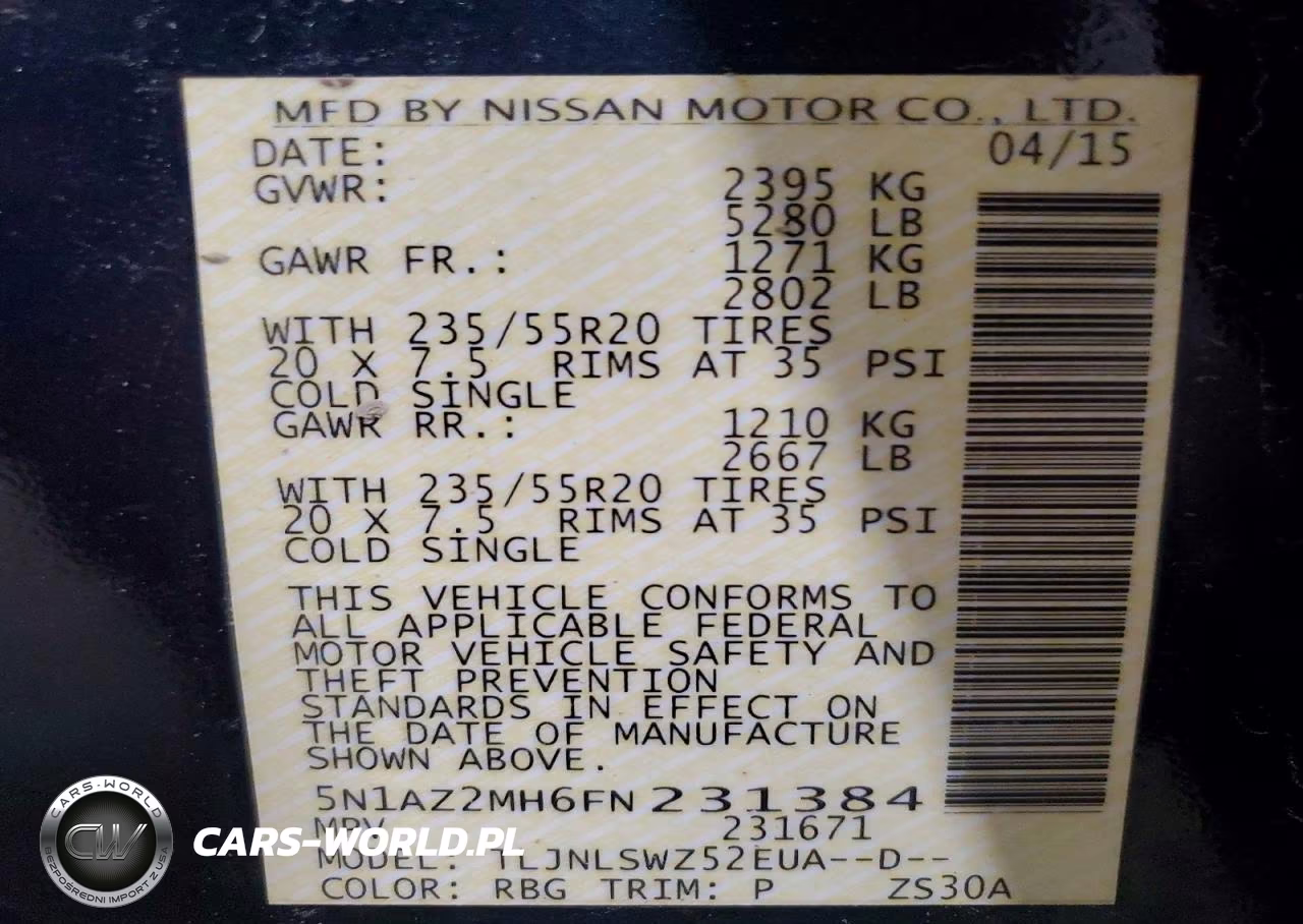 2015 Nissan Murano Platinum VIN:5N1AZ2MH6FN231384 - 13