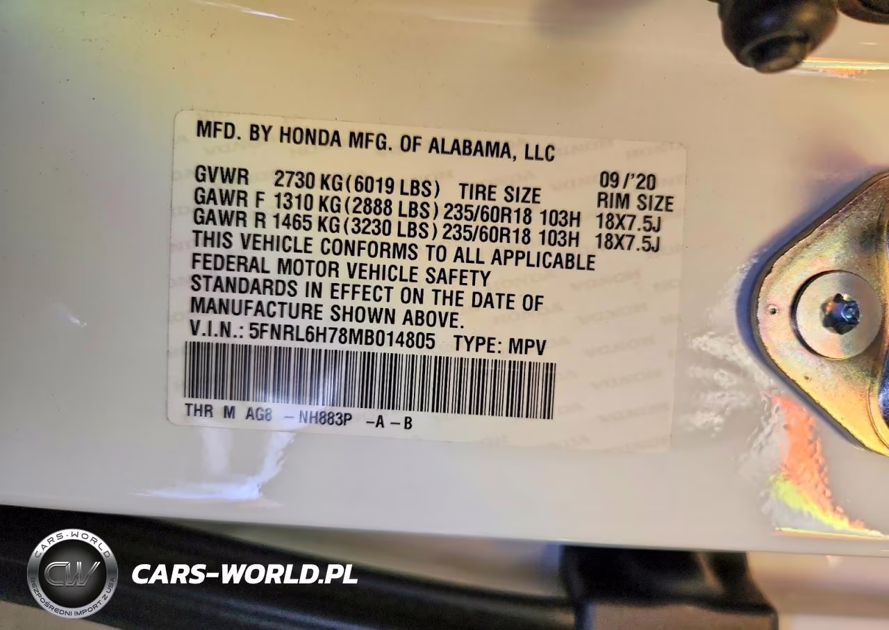 2021 Honda Odyssey Exl VIN:5FNRL6H78MB014805 - 14