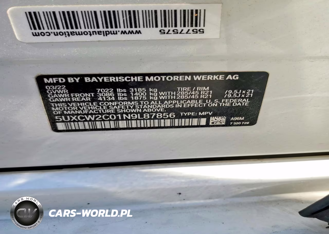 2022 BMW X7 xDrive40I VIN:5UXCW2C01N9L87856 - 13
