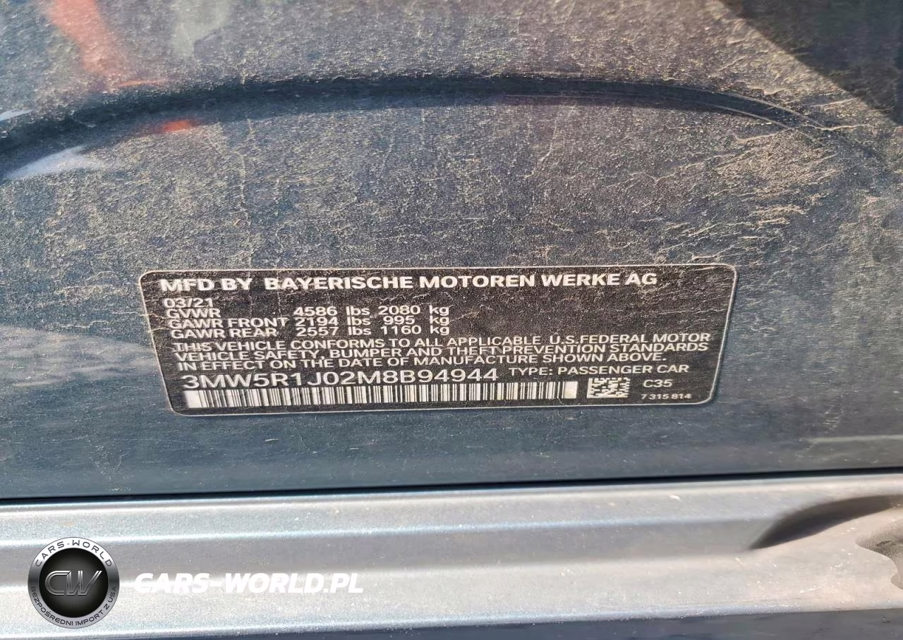 2021 BMW 330I VIN:3MW5R1J02M8B94944 - 12