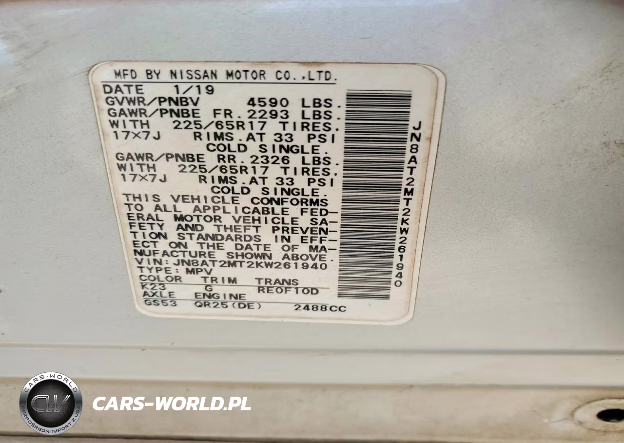 2019 Nissan Rogue Sv VIN:JN8AT2MT2KW261940 - 13