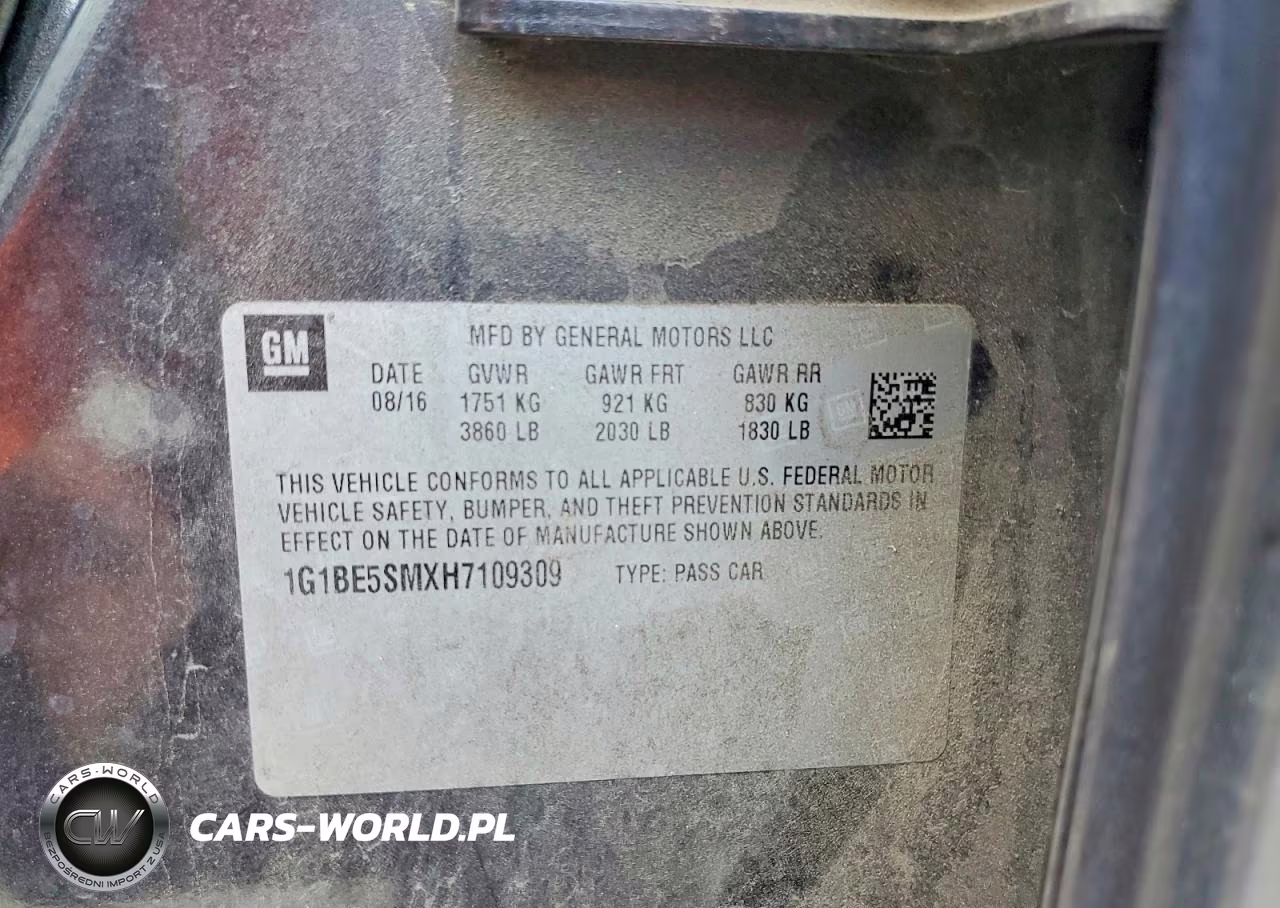 2017 Chevrolet Cruze Lt VIN:1G1BE5SMXH7109309 - 12