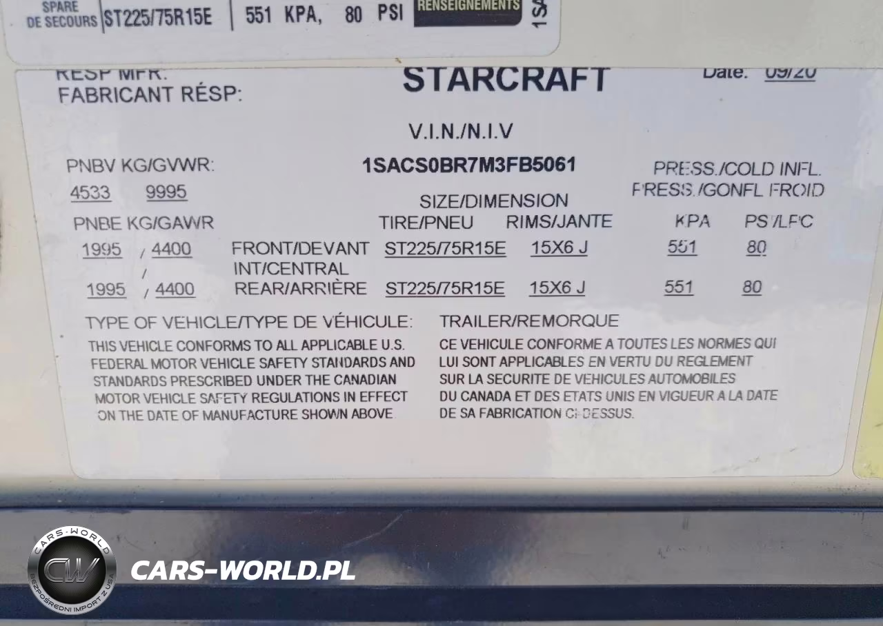 2021 Starcraft Telluride Camper VIN:1SACS0BR7M3FB5061 - 10