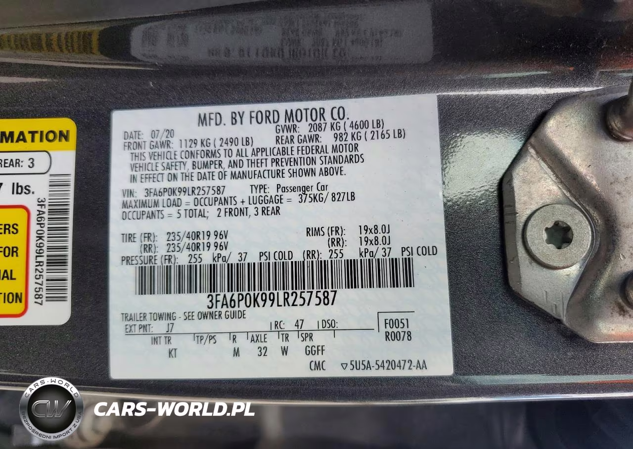 2020 Ford Fusion Titanium VIN:3FA6P0K99LR257587 - 12