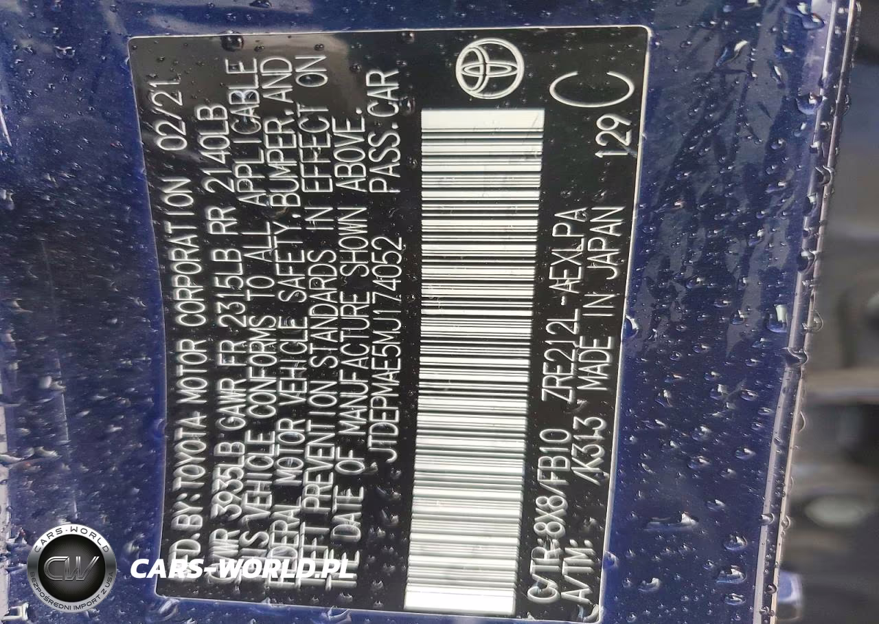 2021 Toyota Corolla Le VIN:JTDEPMAE5MJ174052 - 12
