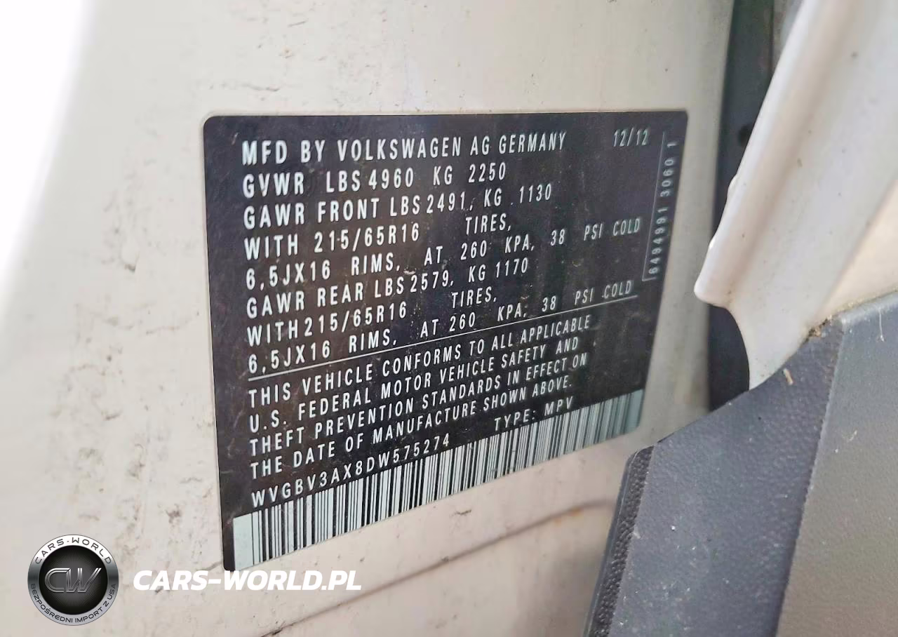 2013 Volkswagen Tiguan S VIN:WVGBV3AX8DW575274 - 13