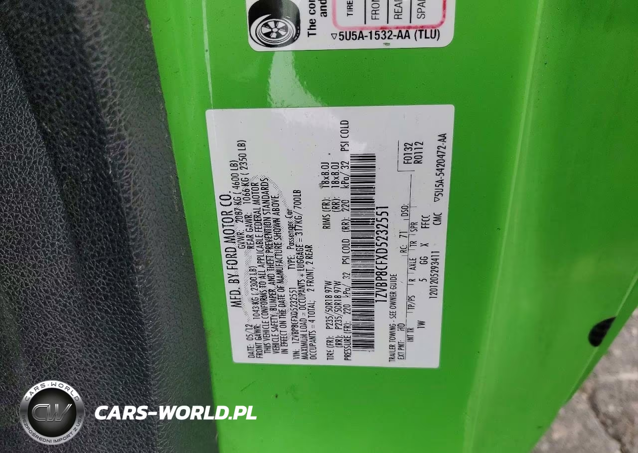 2013 Ford Mustang Gt VIN:1ZVBP8CFXD5232551 - 13