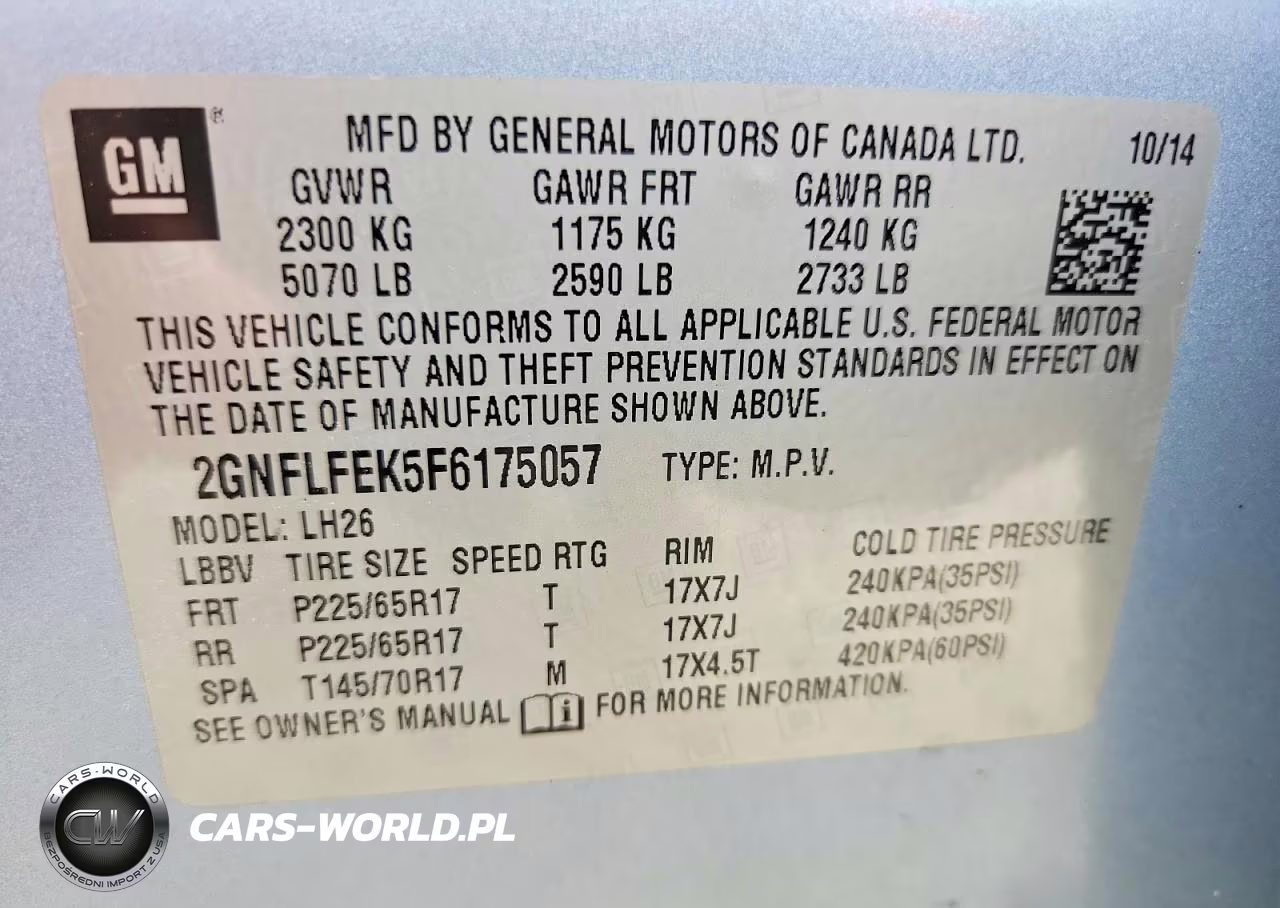 2015 Chevrolet Equinox Lt VIN:2GNFLFEK5F6175057 - 14
