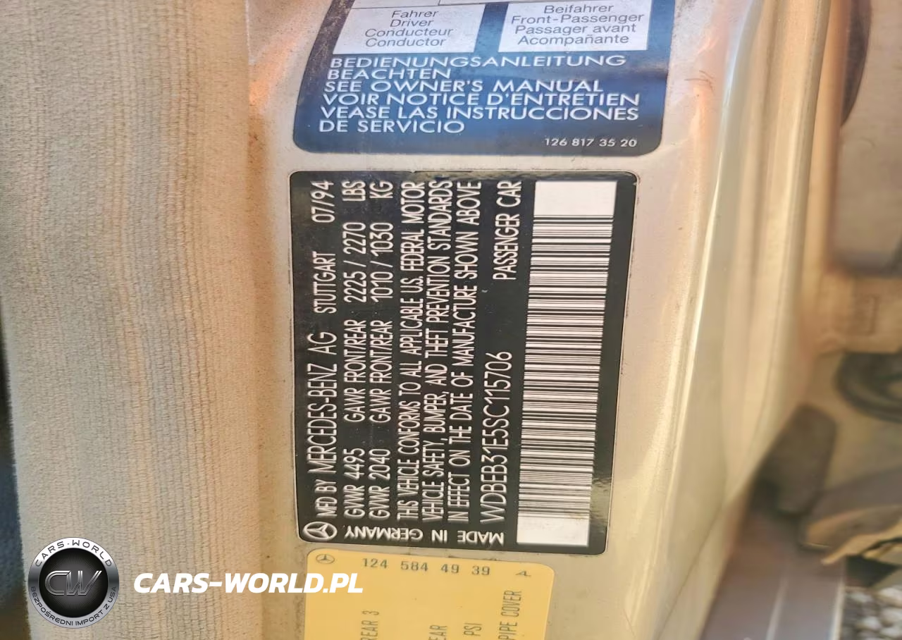 1995 Mercedes-Benz E 300D VIN:WDBEB31E5SC115706 - 12