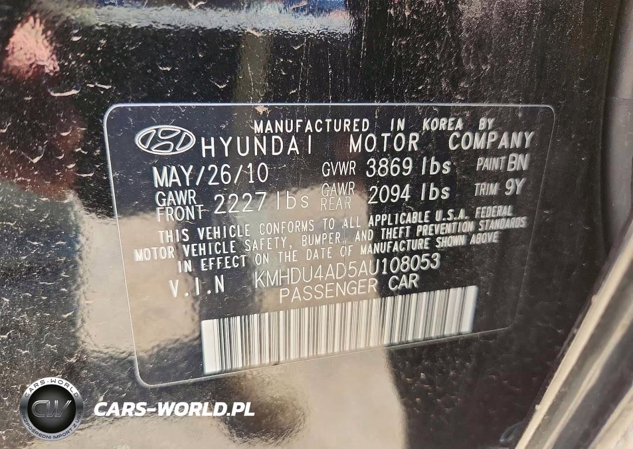 2010 Hyundai Elantra Gls VIN:KMHDU4AD5AU108053 - 13