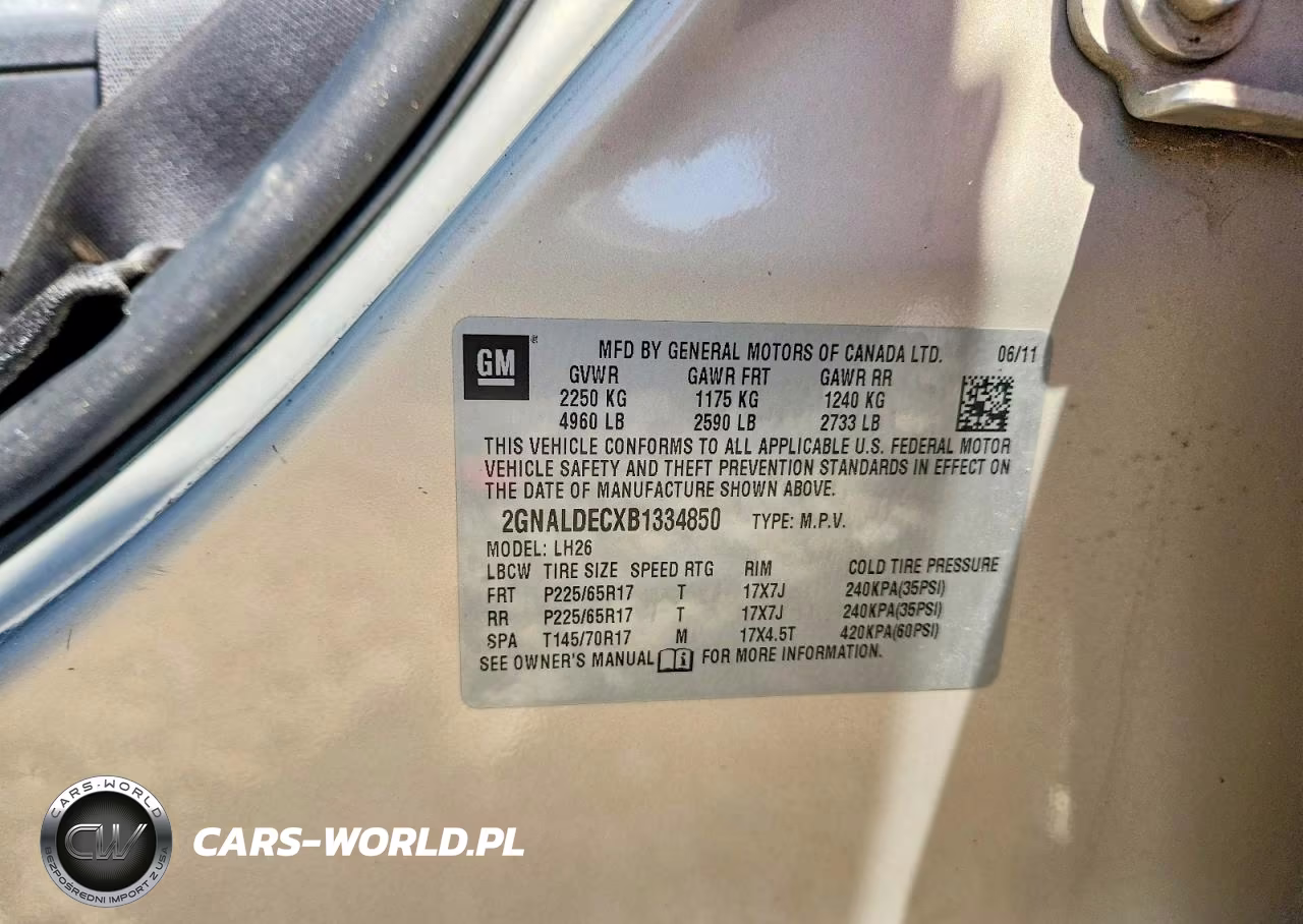 2011 Chevrolet Equinox Lt VIN:2GNALDECXB1334850 - 13