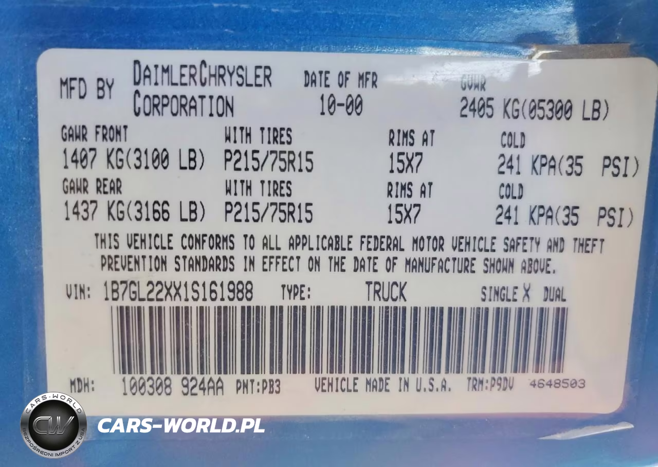 2001 Dodge Dakota VIN:1B7GL22XX1S161988 - 12