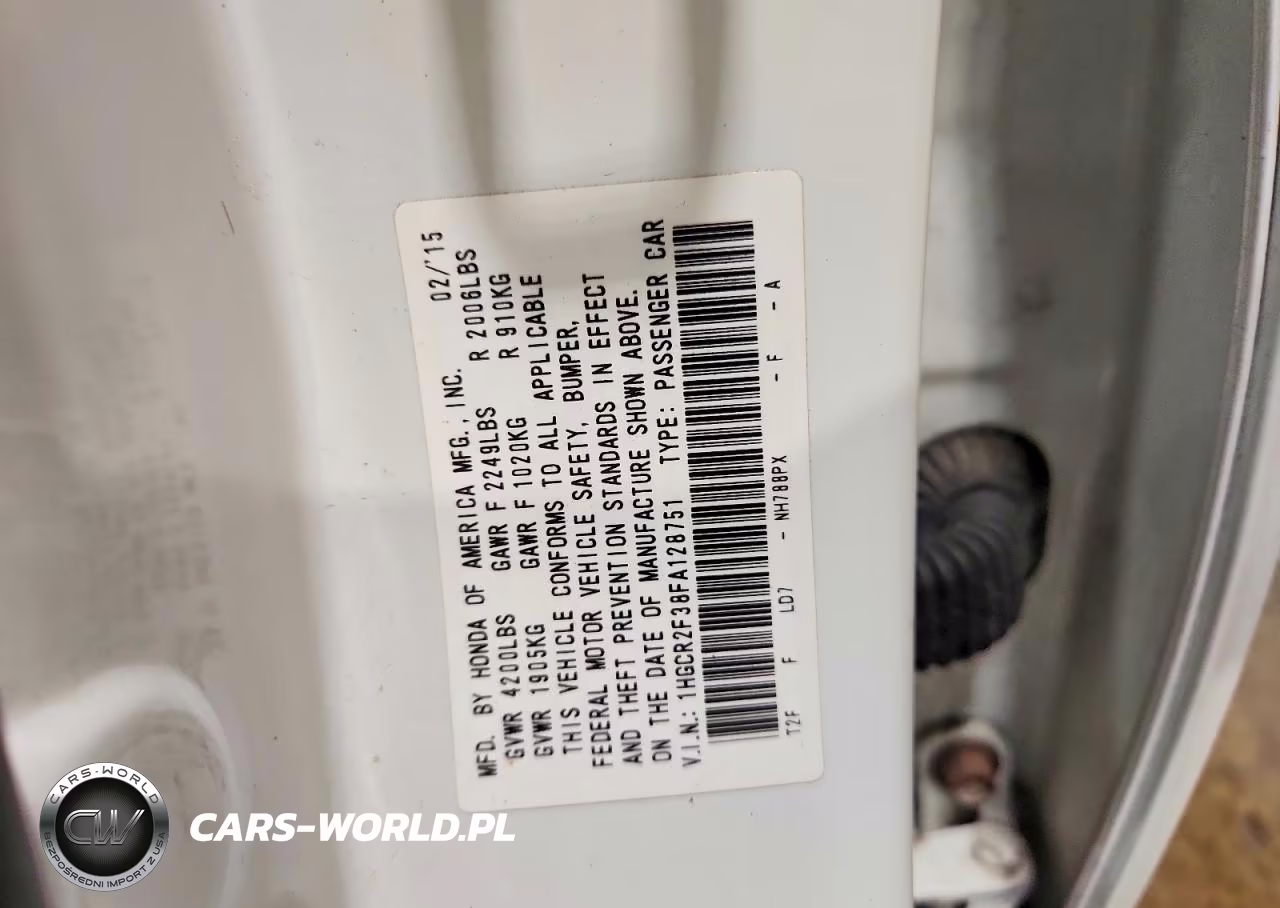 2015 Honda Accord Lx VIN:1HGCR2F38FA128751 - 12