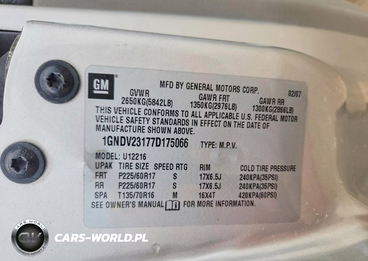 2007 Chevrolet Uplander Ls VIN:1GNDV23177D175066 - 13