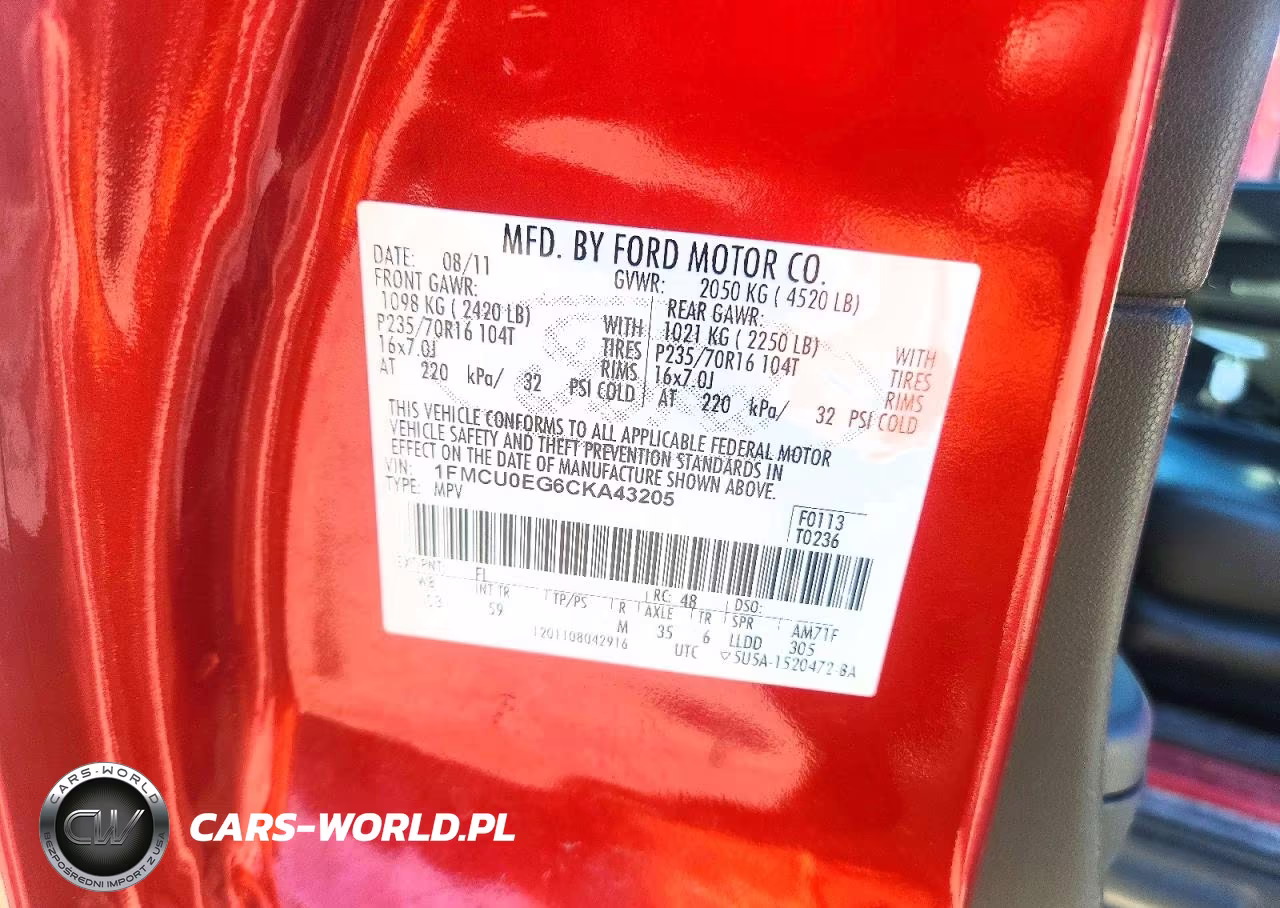 2012 Ford Escape Limited VIN:1FMCU0EG6CKA43205 - 13