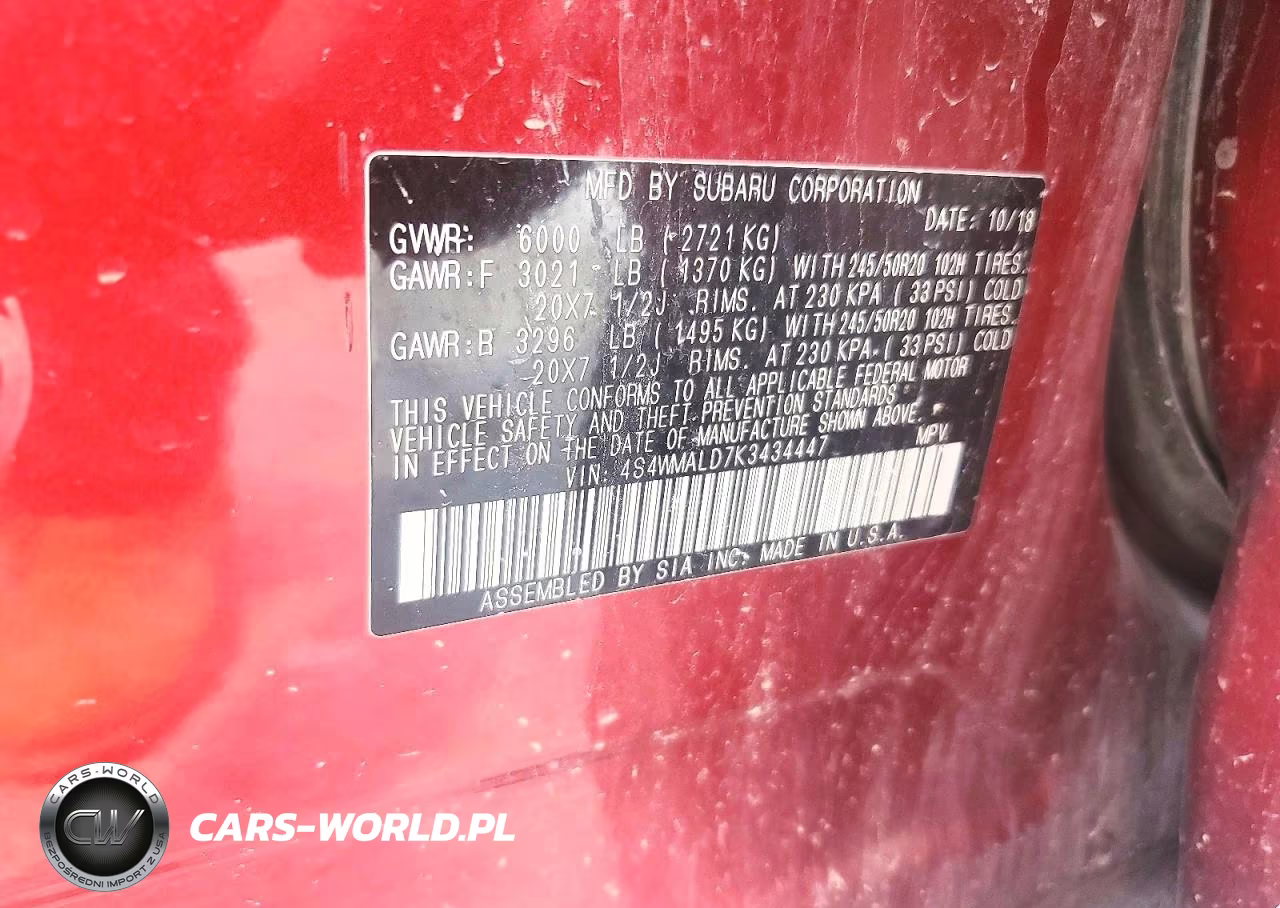 2019 Subaru Ascent Limited VIN:4S4WMALD7K3434447 - 12