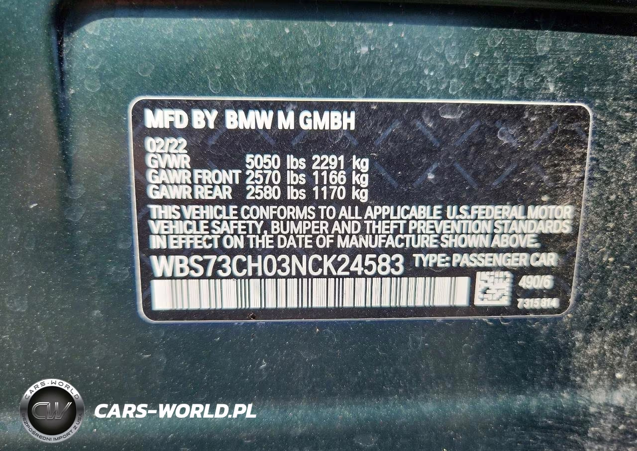 2022 BMW M5 Cs VIN:WBS73CH03NCK24583 - 12