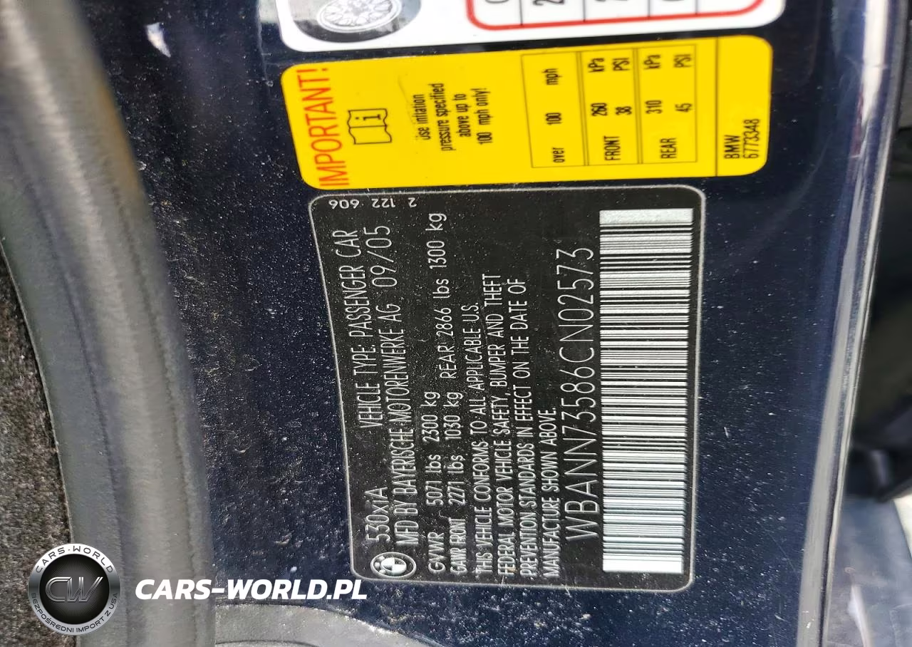 2006 BMW 530 Xit VIN:WBANN73586CN02573 - 12