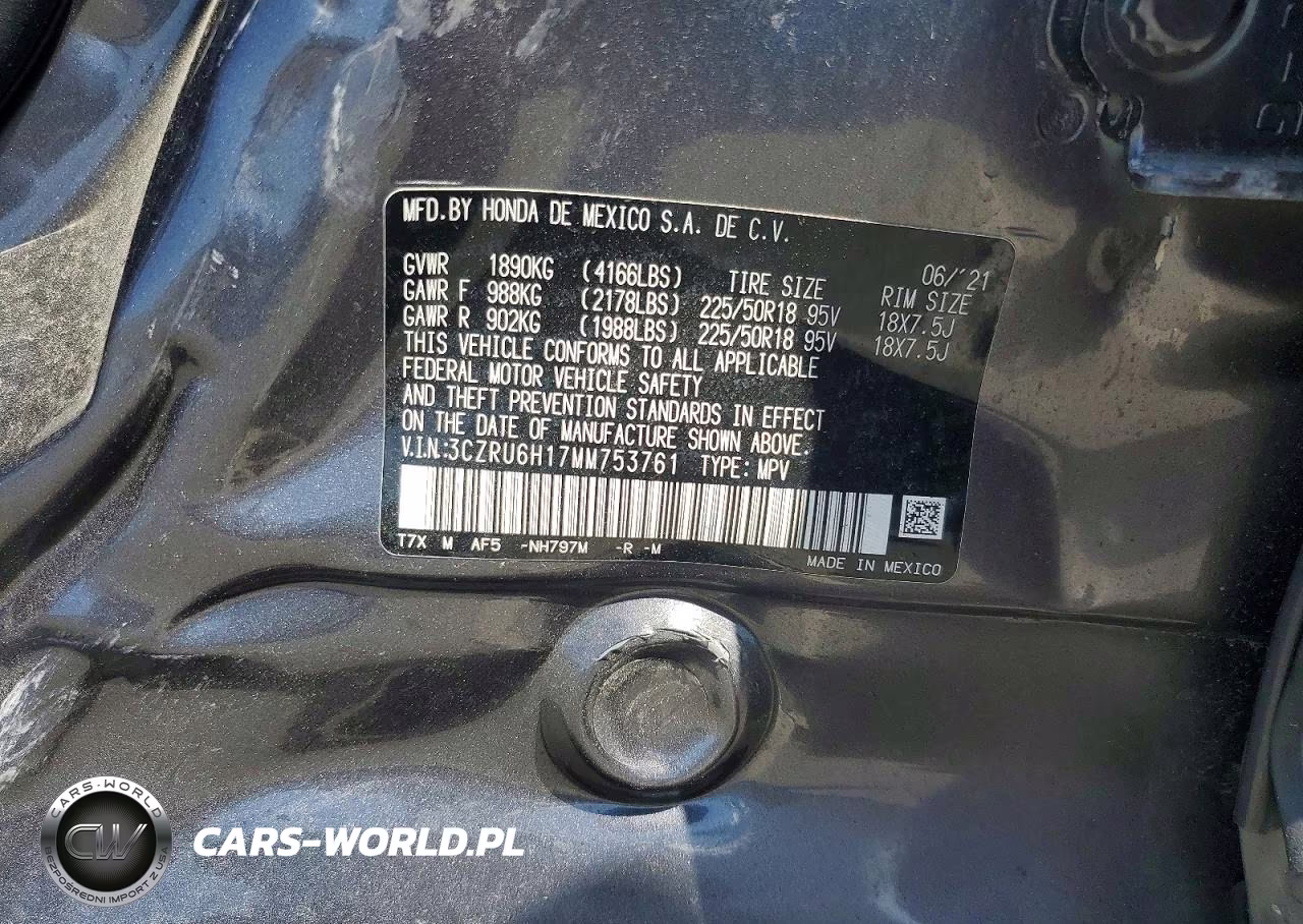 2021 Honda Hr-V Sport VIN:3CZRU6H17MM753761 - 14