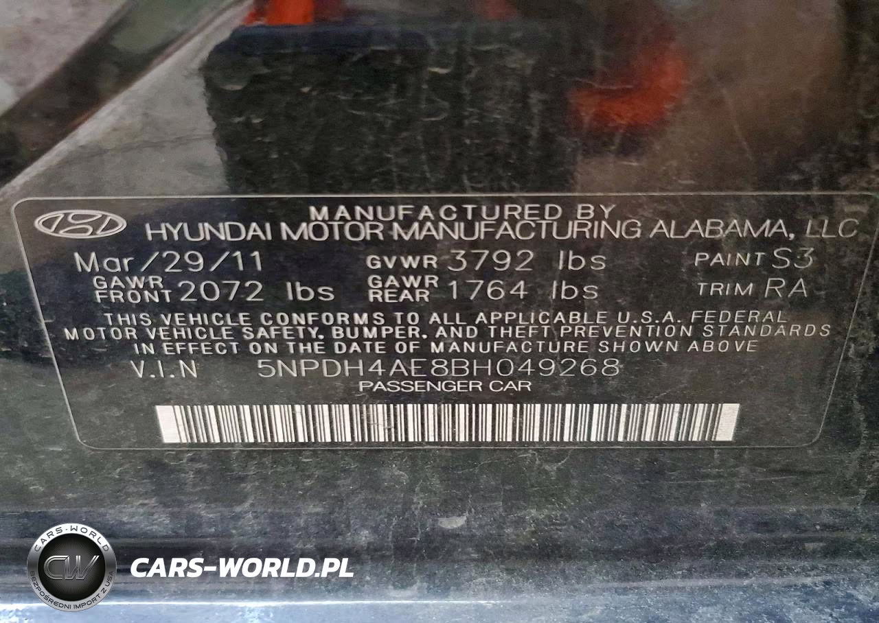2011 Hyundai Elantra Limited VIN:5NPDH4AE8BH049268 - 13