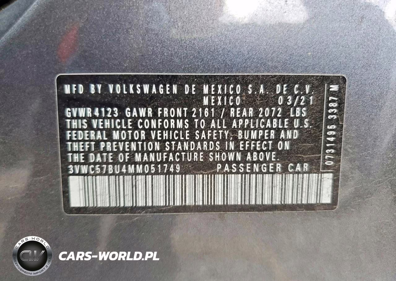 2021 Volkswagen Jetta S VIN:3VWC57BU4MM051749 - 12