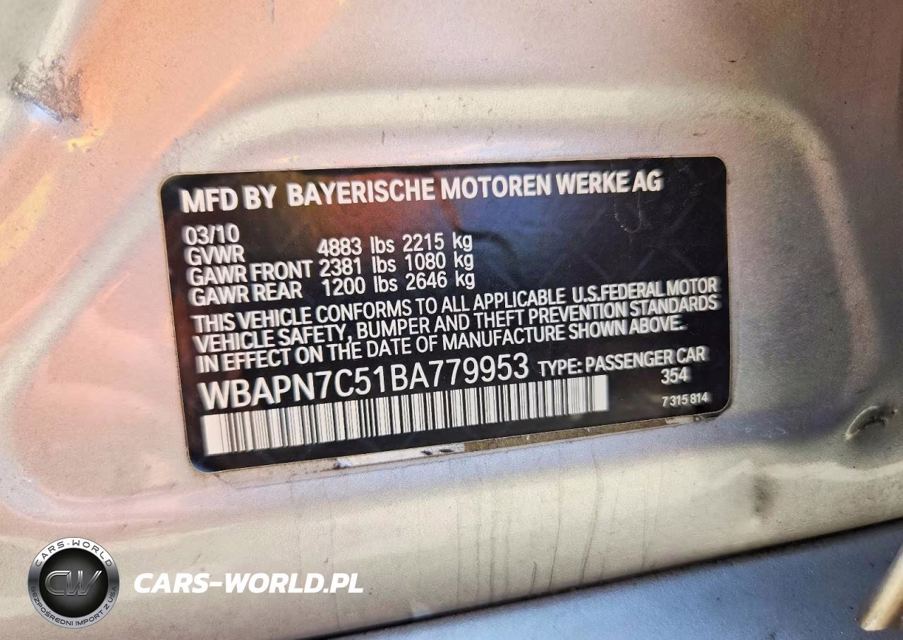 2011 BMW 335 D VIN:WBAPN7C51BA779953 - 12