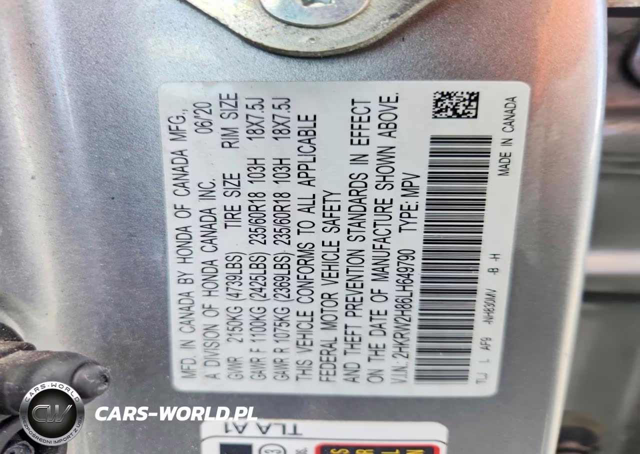 2020 Honda Cr-V Exl VIN:2HKRW2H86LH649790 - 14