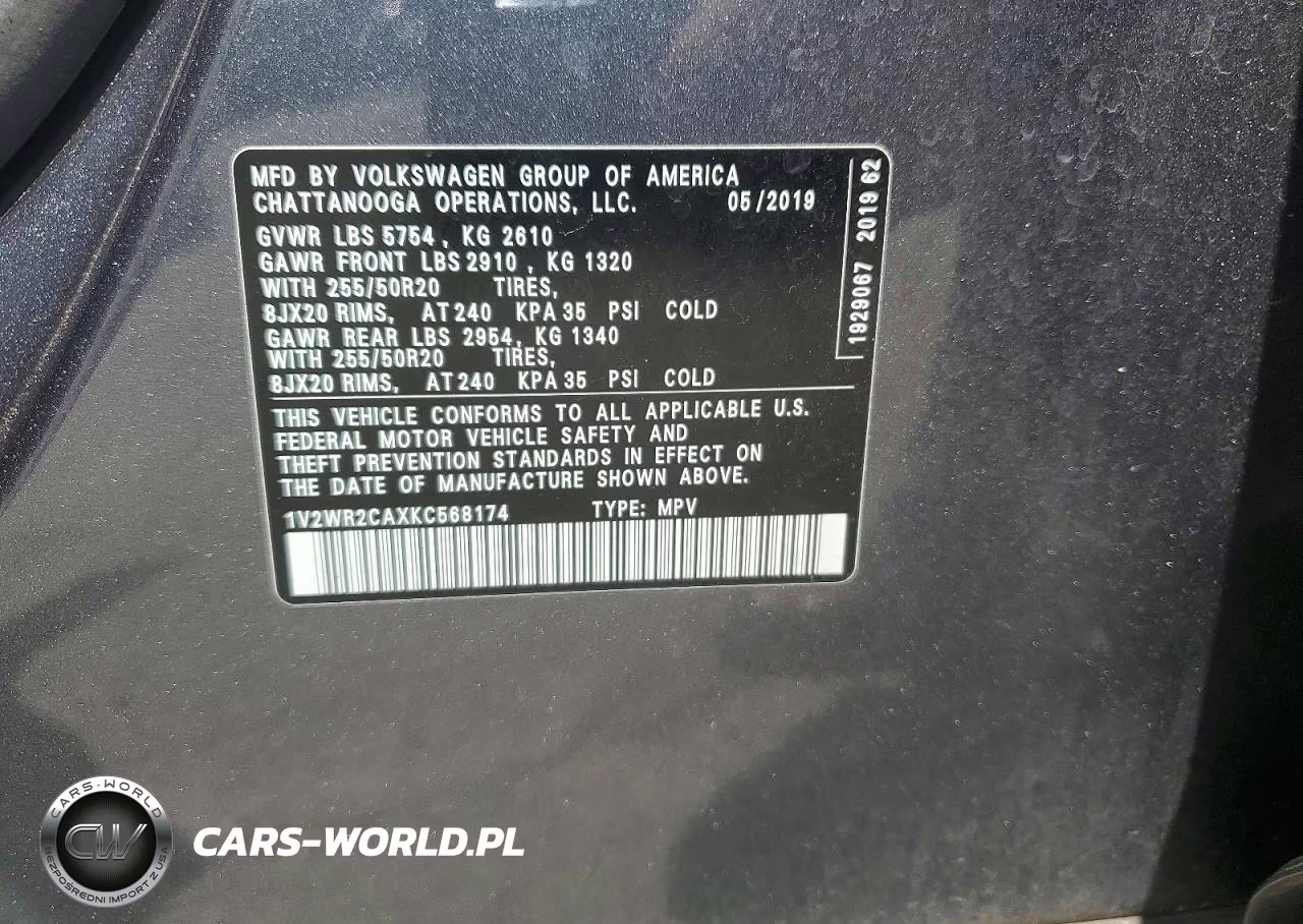 2019 Volkswagen Atlas Se VIN:1V2WR2CAXKC568174 - 13