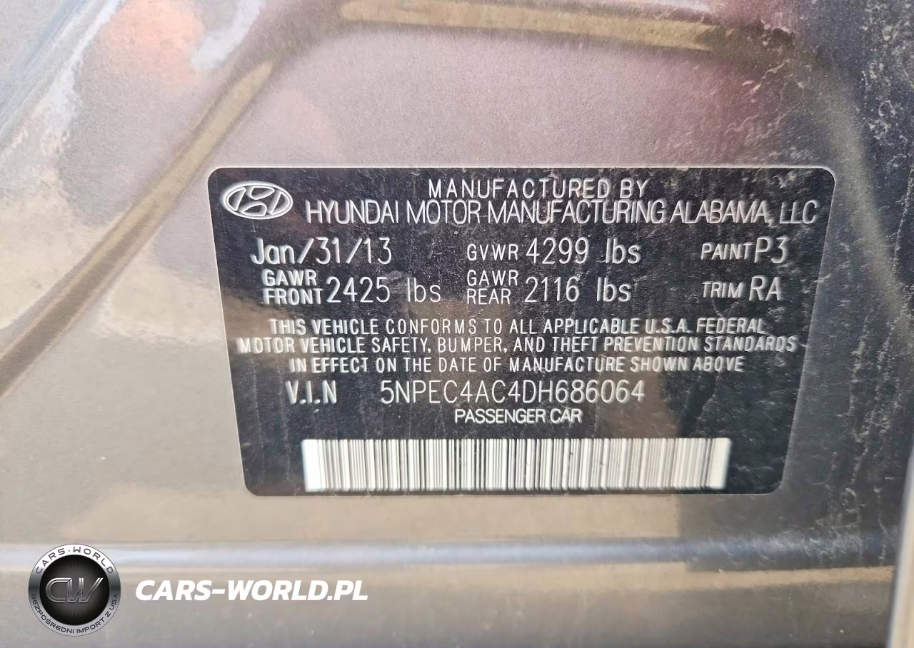 2013 Hyundai Sonata Limited VIN:5NPEC4AC4DH686064 - 12