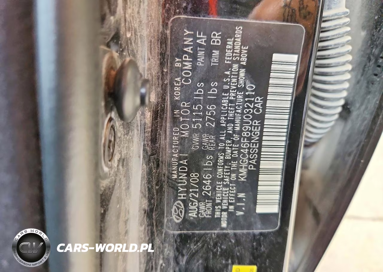 2009 Hyundai Genesis 4.6L VIN:KMHGC46F89U032110 - 12