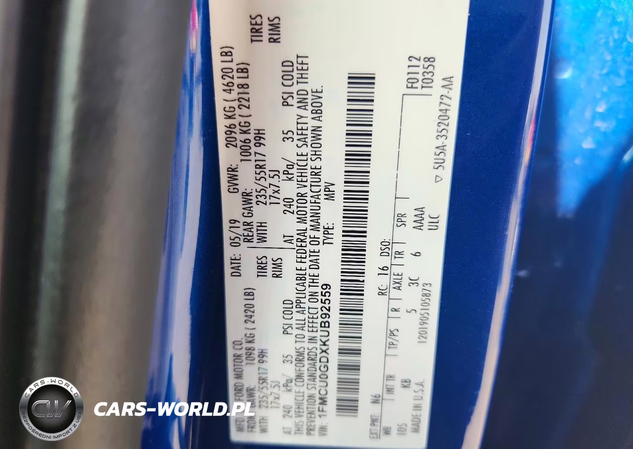 2019 Ford Escape Se VIN:1FMCU0GDXKUB92559 - 14