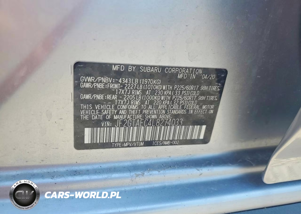 2020 Subaru Crosstrek Premium VIN:JF2GTAEC4L8274033 - 14