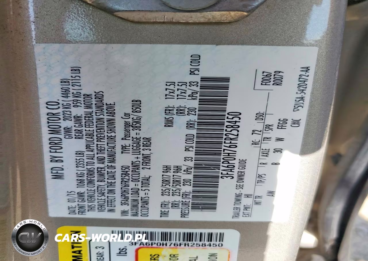 2015 Ford Fusion Se VIN:3FA6P0H76FR258450 - 12