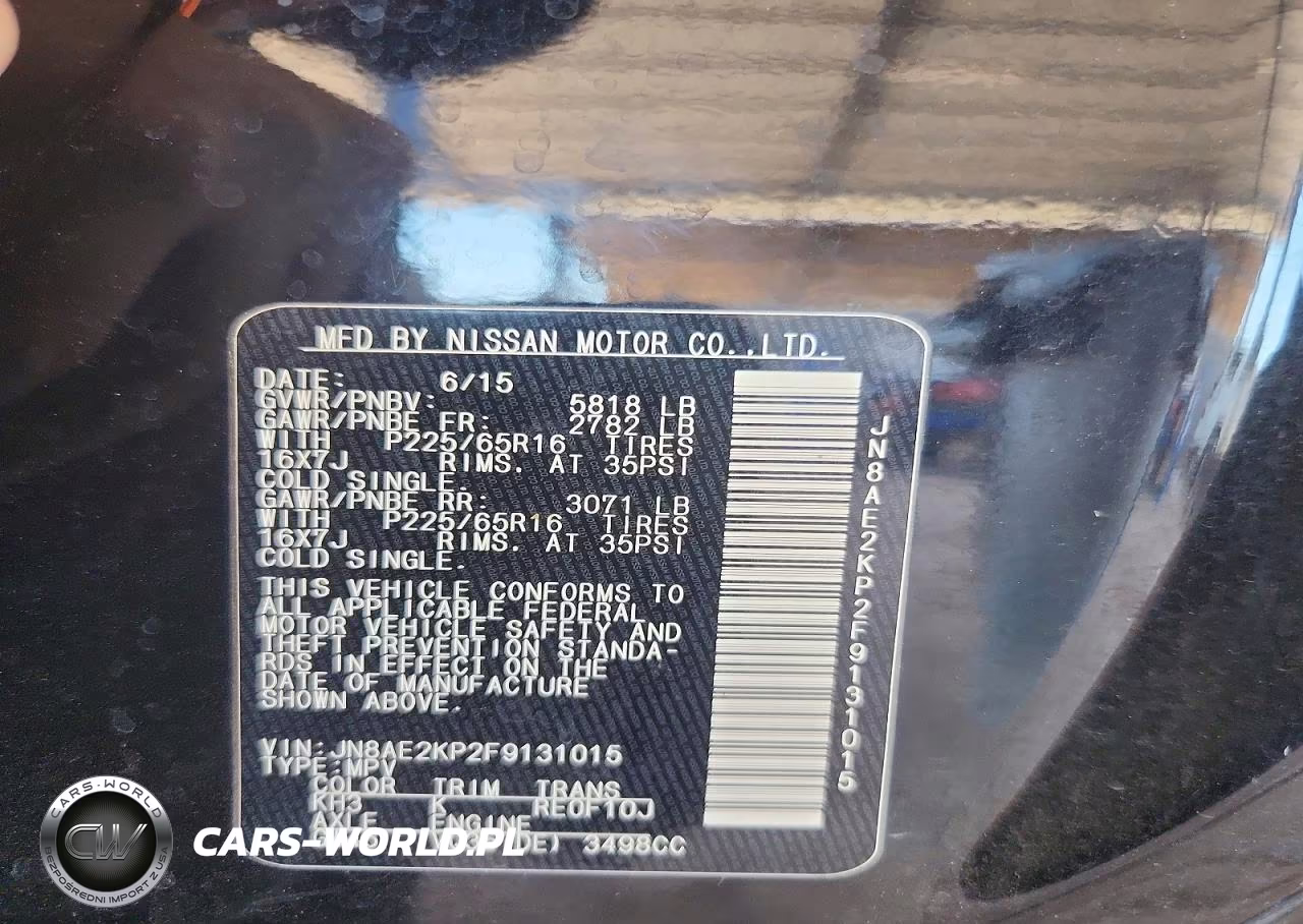 2015 Nissan Quest 3.5 Sv VIN:JN8AE2KP2F9131015 - 14