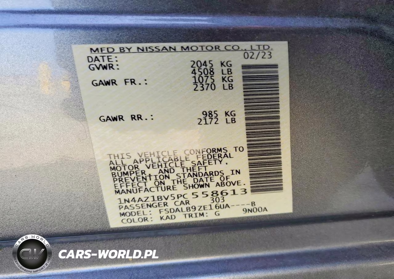 2023 Nissan Leaf S VIN:1N4AZ1BV5PC558613 - 12