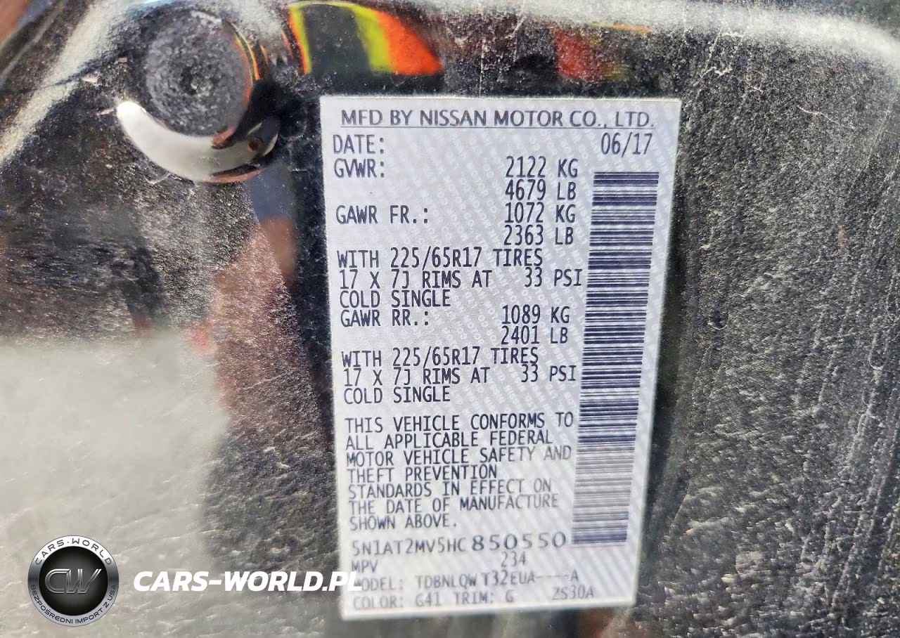 2017 Nissan Rogue Sv VIN:5N1AT2MV5HC850550 - 14