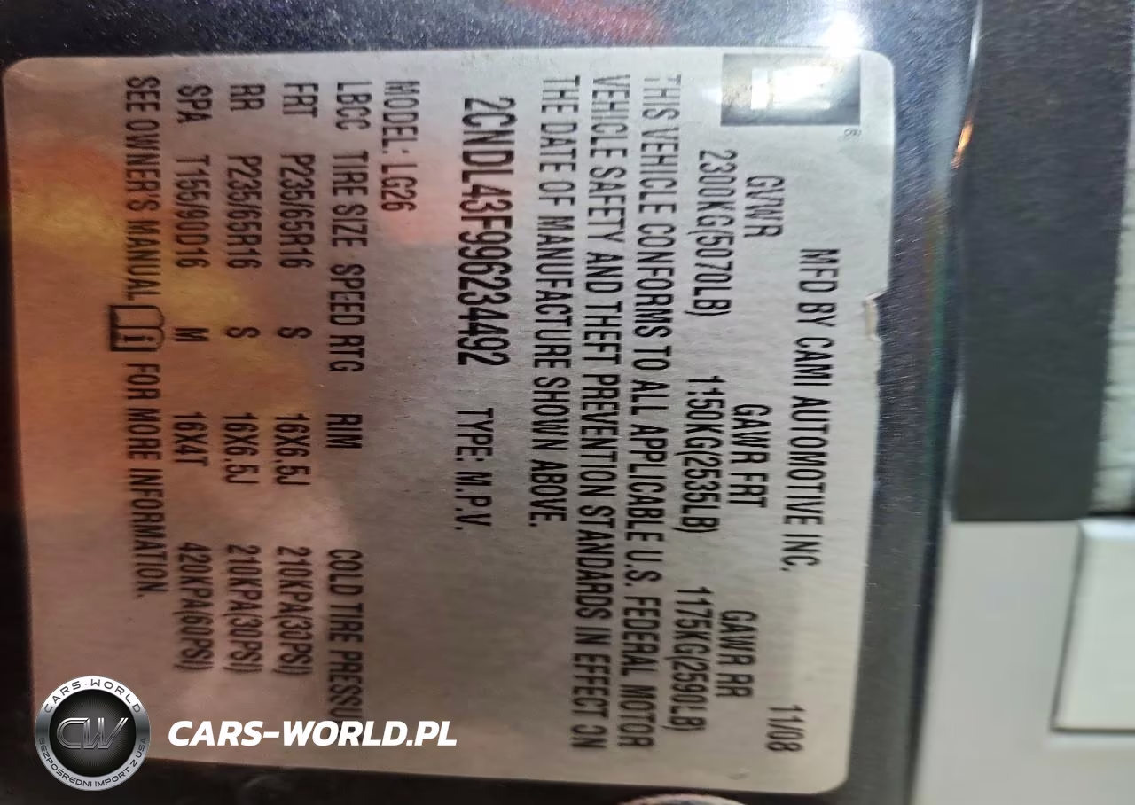 2009 Chevrolet Equinox Lt VIN:2CNDL43F996234492 - 13