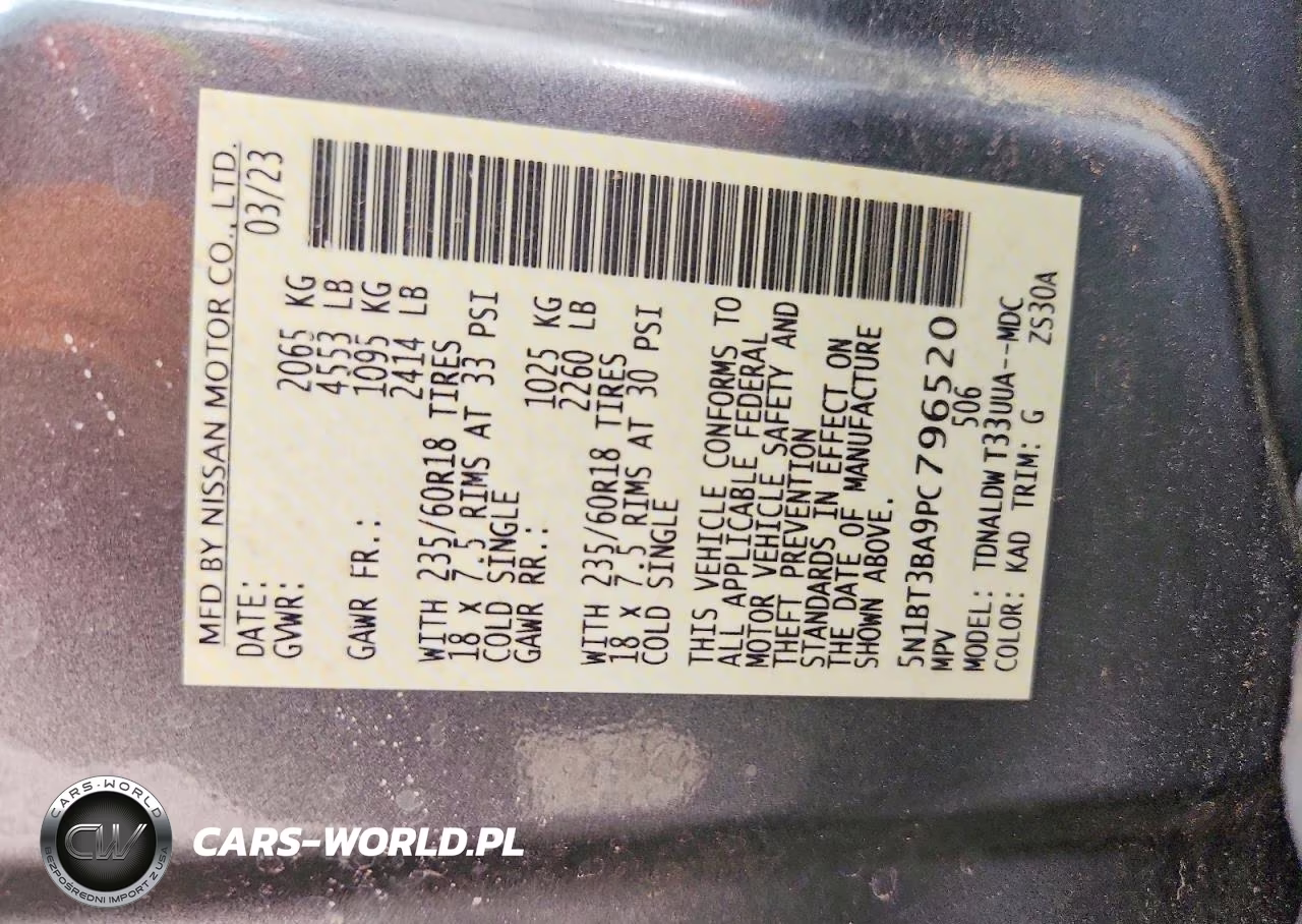 2023 Nissan Rogue Sv VIN:5N1BT3BA9PC796520 - 12