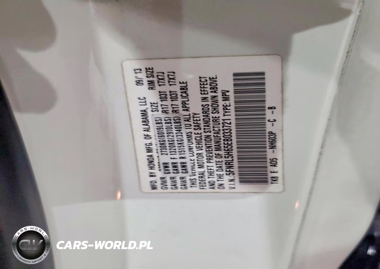 2014 Honda Odyssey Exl VIN:5FNRL5H65EB033721 - 13