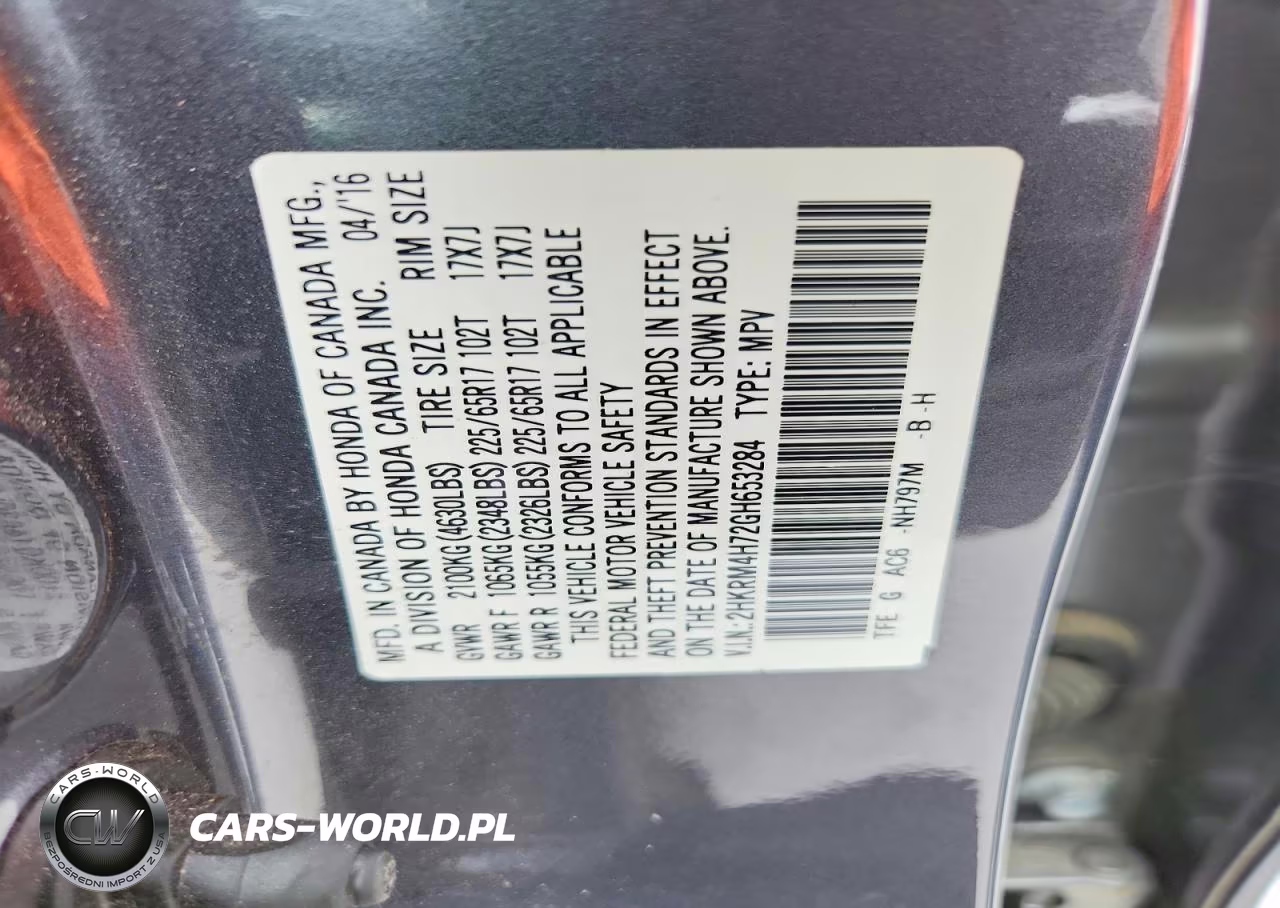 2016 Honda Cr-V Exl VIN:2HKRM4H72GH653284 - 13