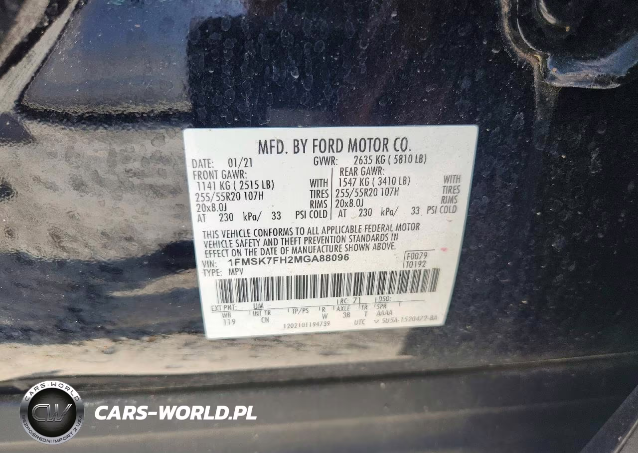 2021 Ford Explorer Limited VIN:1FMSK7FH2MGA88096 - 13