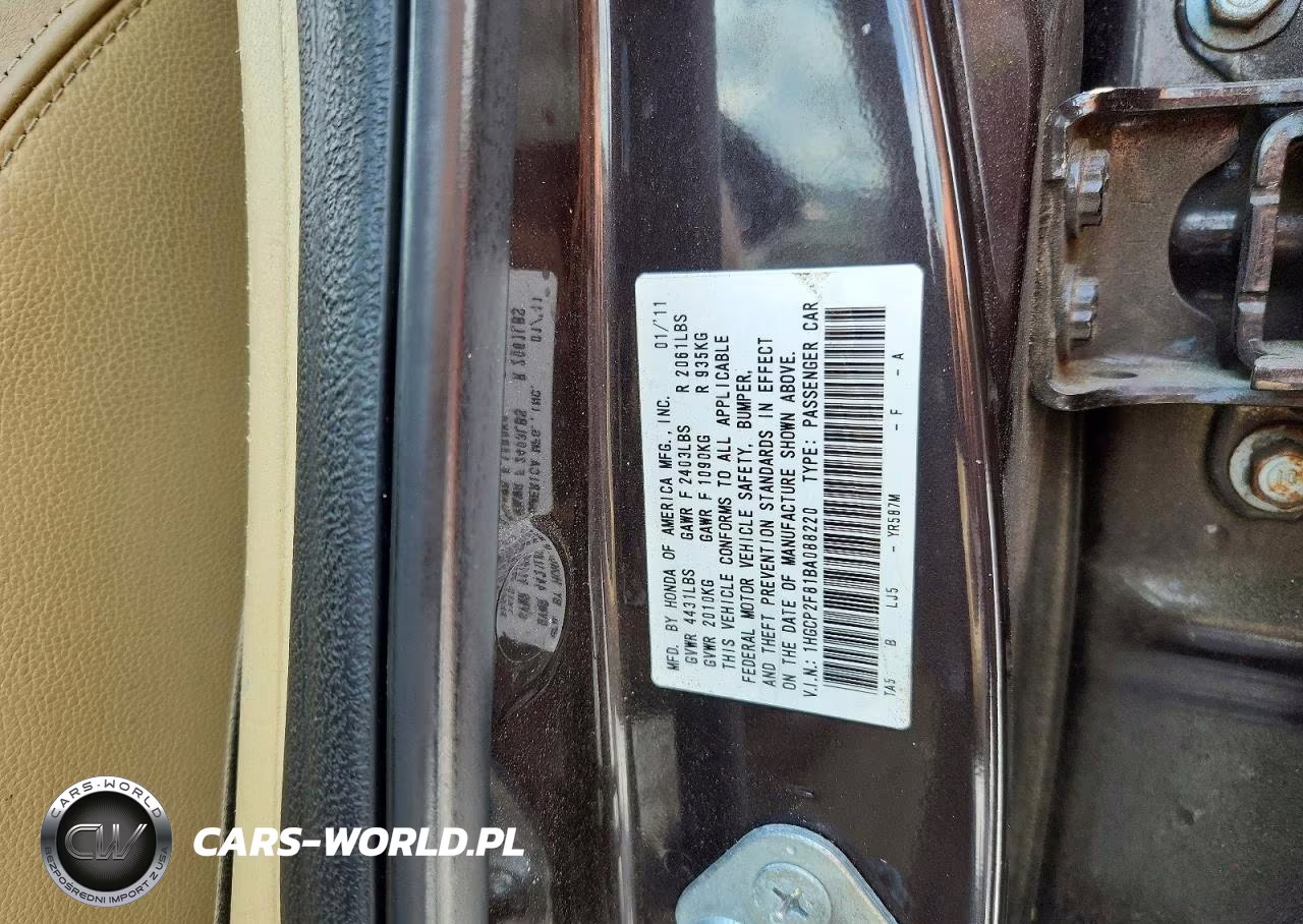 2011 Honda Accord Exl VIN:1HGCP2F81BA088220 - 12