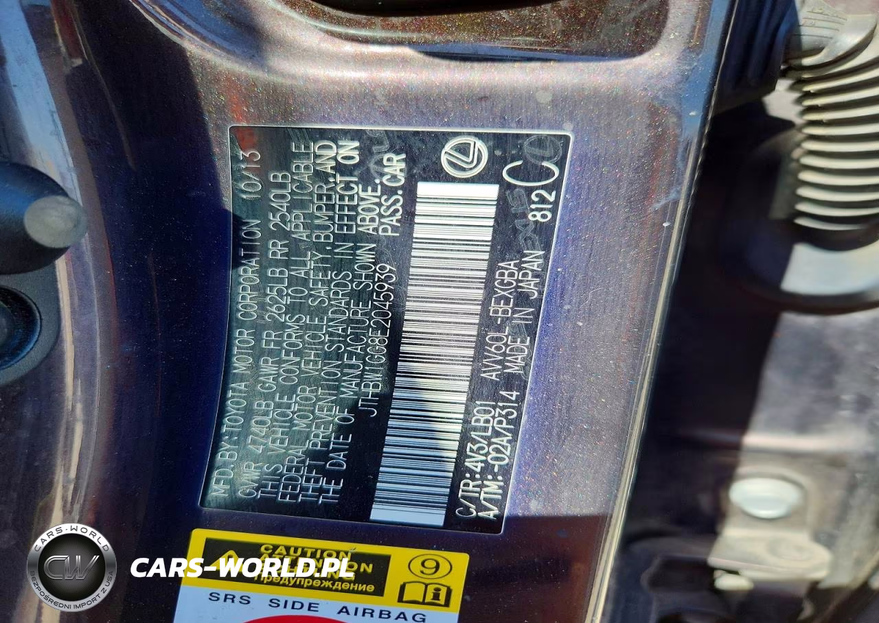2014 Lexus Es 300H VIN:JTHBW1GG8E2045939 - 13