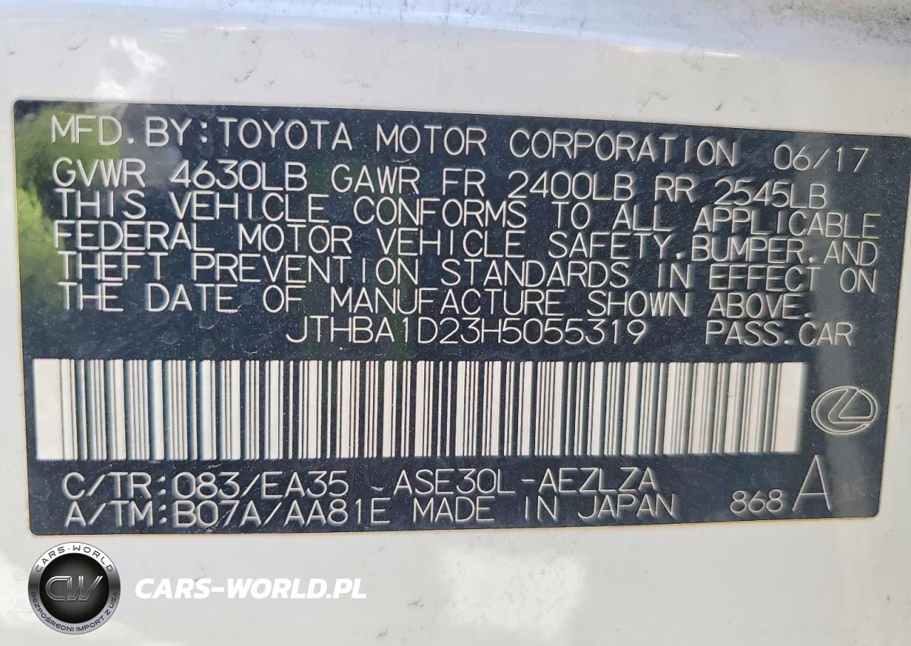 2017 Lexus Is 200T VIN:JTHBA1D23H5055319 - 13