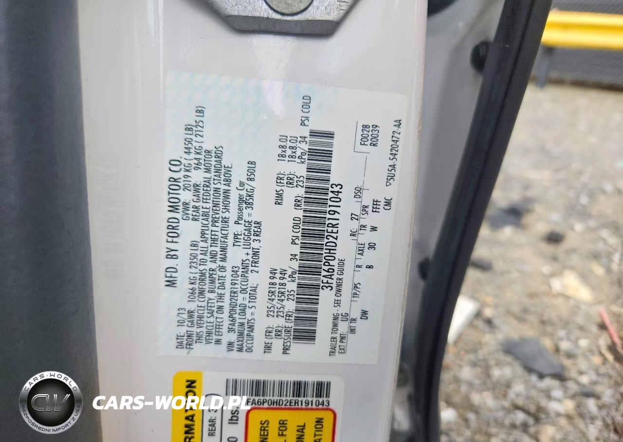 2014 Ford Fusion Se VIN:3FA6P0HD2ER191043 - 12