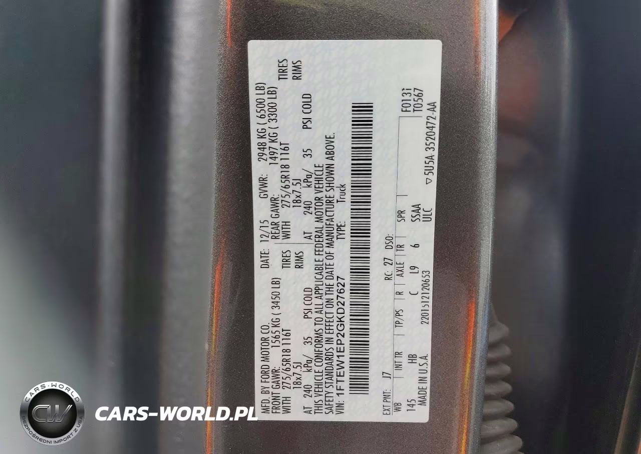 2016 Ford F150 Supercrew VIN:1FTEW1EP2GKD27627 - 12