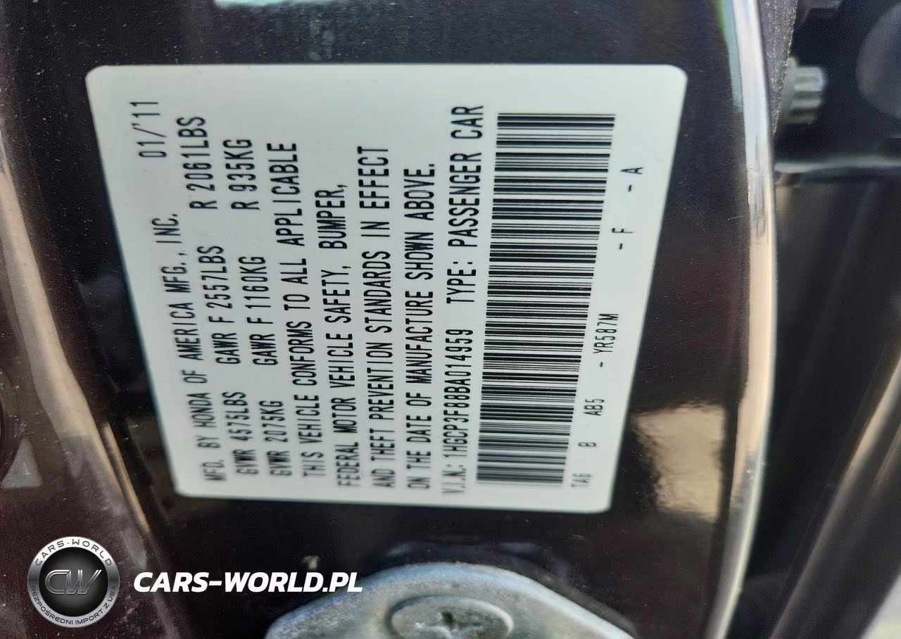2011 Honda Accord Exl VIN:1HGCP3F88BA014959 - 12